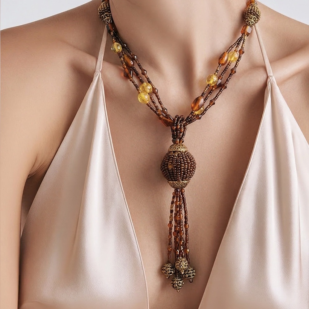Chico’s Brown Beaded Necklace